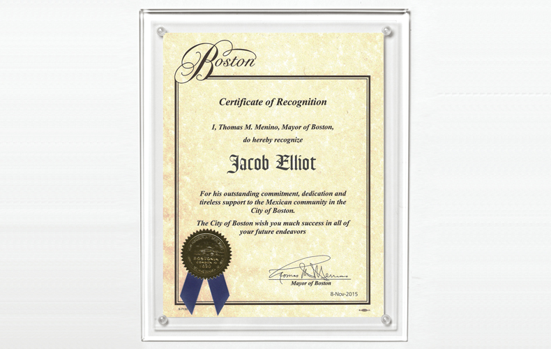 Large Certificate Holder - Clear on Clear - 8" x 10" Insert